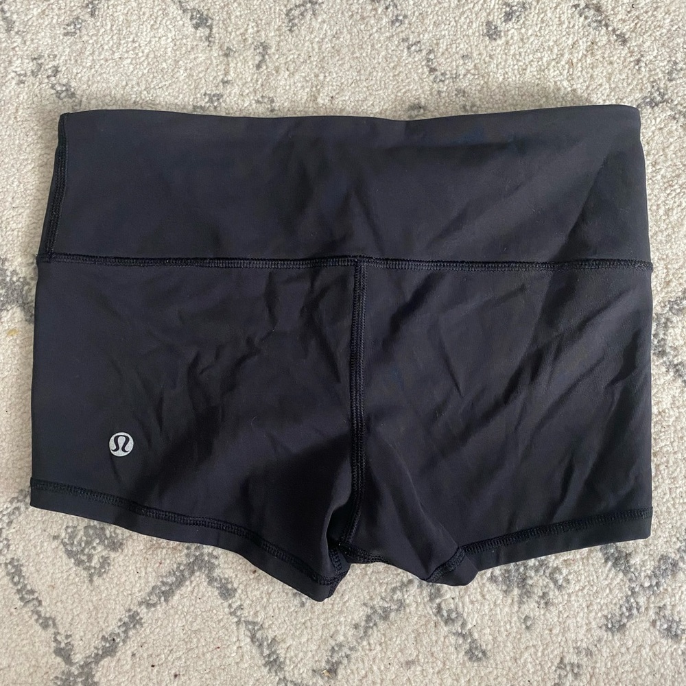 Black Lululemon Spandex Shorts — Size 4